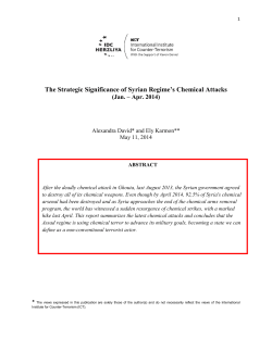 The Strategic Significance of Syrian Regime`s Chemical - i-HLS