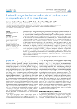 A scientific cognitive-behavioral model of tinnitus