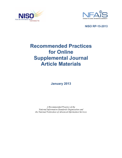 NISO RP-15-2013, Recommended Practices for Online