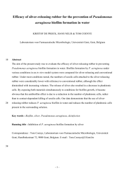Draft paper : Prevention of Pseudomonas aeruginosa