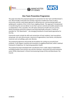One Team Prevention Programme - Manchester