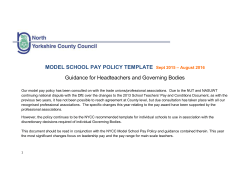 MODEL SCHOOL PAY POLICY 2014-15 - NYCC Guidance
