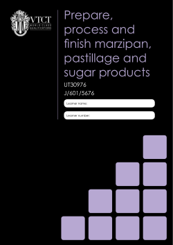 Prepare, process and finish marzipan, pastillage and sugar products