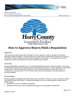 How to Approve/Reject/Hold a Requisition