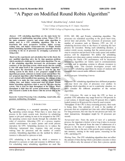 A Paper on Modified Round Robin Algorithm