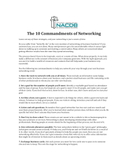 The 10 Commandments of Networking