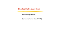 Shortest Path Algorithms