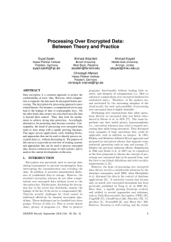 Processing Over Encrypted Data: Between