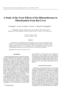 A Study of the Toxic Effects of Six Dibenzofuranes in Mitochondria