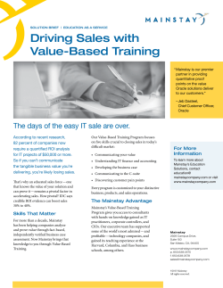 Driving Sales with Value-Based Training