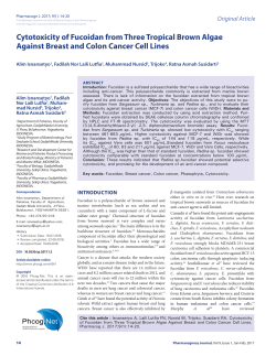 Cytotoxicity of Fucoidan from Three Tropical Brown Algae Against