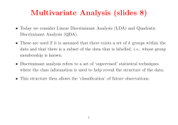 Multivariate Analysis (slides 8)
