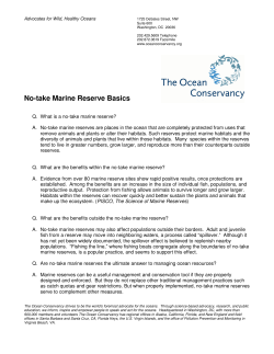 No-take Marine Reserve Basics