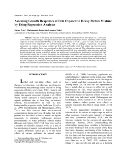 Assessing Growth Responses of Fish Exposed to Heavy Metals
