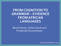 From cognitive to grammar &ndash; evidence from African language