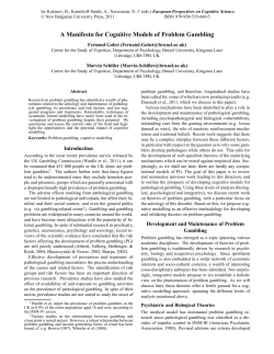 A Manifesto for Cognitive Models of Problem