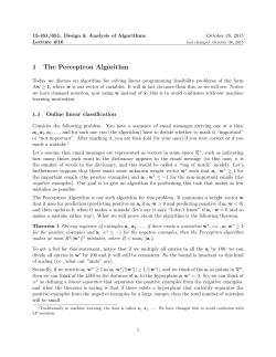 1 The Perceptron Algorithm