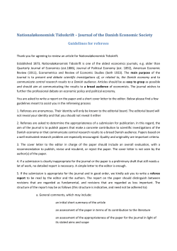 Journal of the Danish Economic Society: Guidelines for referees