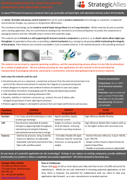 Seeking applications for novel microporous