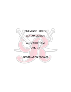 CBR MINOR HOCKEY Safety/Team Rules
