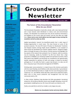 Groundwater Newsletter - Geological Survey of Ireland