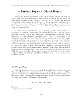8 Further Topics in Moral Hazard