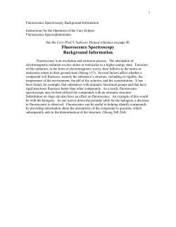 Fluorescence Spectroscopy Background Information