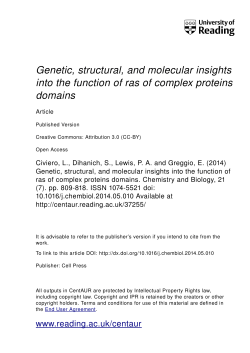 Genetic, structural, and molecular insights into the function of ras of