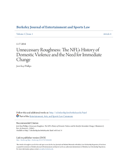 Unnecessary Roughness: The NFL`s History of Domestic Violence