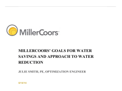 MillerCoors` Goals for Water Savings and Approach to