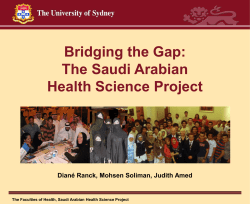 The Saudi Arabian Health Sciences Project