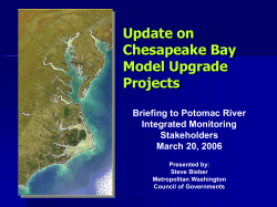 Potomac Monitoring Bay Model Update - S. Bieber