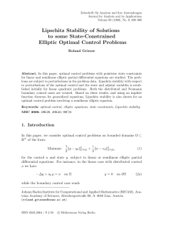 Lipschitz Stability of Solutions to some State