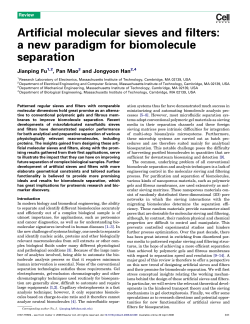 Artificial molecular sieves and filters