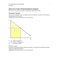 Gains from Trade--Partial Equilibrium Analysis