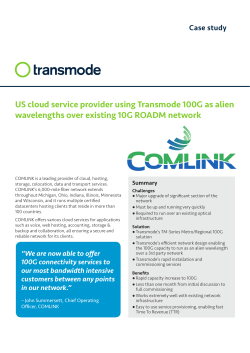 US cloud service provider using Transmode 100G as alien