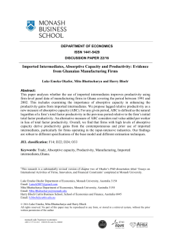 Imported Intermediates, Absorptive Capacity and Productivity