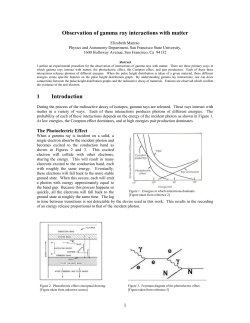 Observation of gamma ray interactions with matter