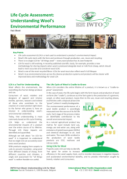 Life Cycle Assessment - International Wool Textile Organisation