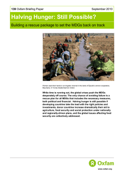 Halving Hunger: Still Possible?