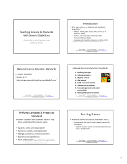 Teaching Science to Students with Severe Disabilities Introduction