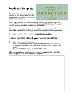 Feedback Template - Nourish Scotland