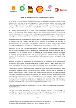 Letter on the role of gas and carbon pricing