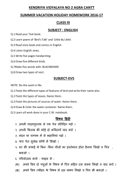 summer vacation holiday homework for classes iii-x