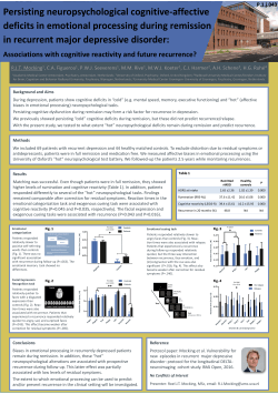 Persisting neuropsychological cognitive-affective deficits in