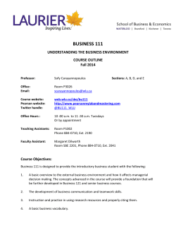 course outline - Wilfrid Laurier University