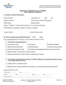 Application for Student Access to Alternate Format Materials