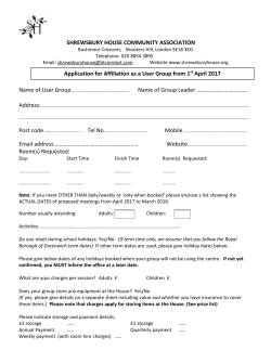 SHREWSBURY HOUSE COMMUNITY ASSOCIATION