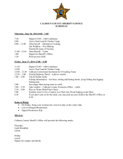 CALHOUN COUNTY SHERIFF`S OFFICE SCHEDULE Thursday
