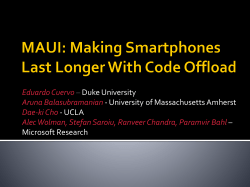 MAUI: Making Smartphones Last Longer With Code Offload
